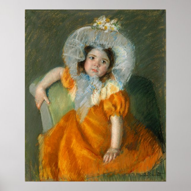 Póster Cassatt - Margot Con Vestido Naranja (Frente)