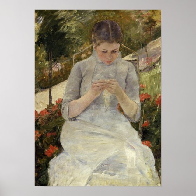 Póster Cassatt - Niña en el jardín (Frente)