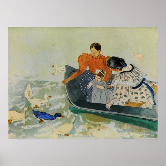 Póster Cassatt - Patos alimentarios 1894 (Frente)