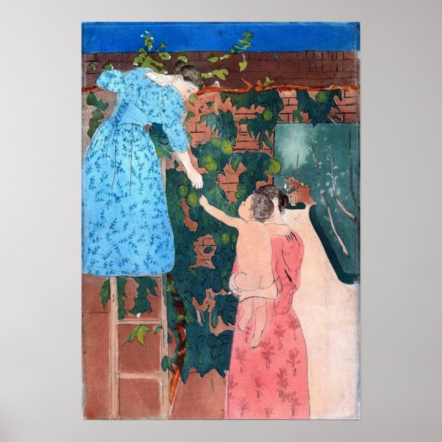 Póster Cassatt - Recogiendo Frutas (Frente)