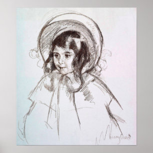 Póster Cassatt - Sara vistiendo su bonnet y abrigo
