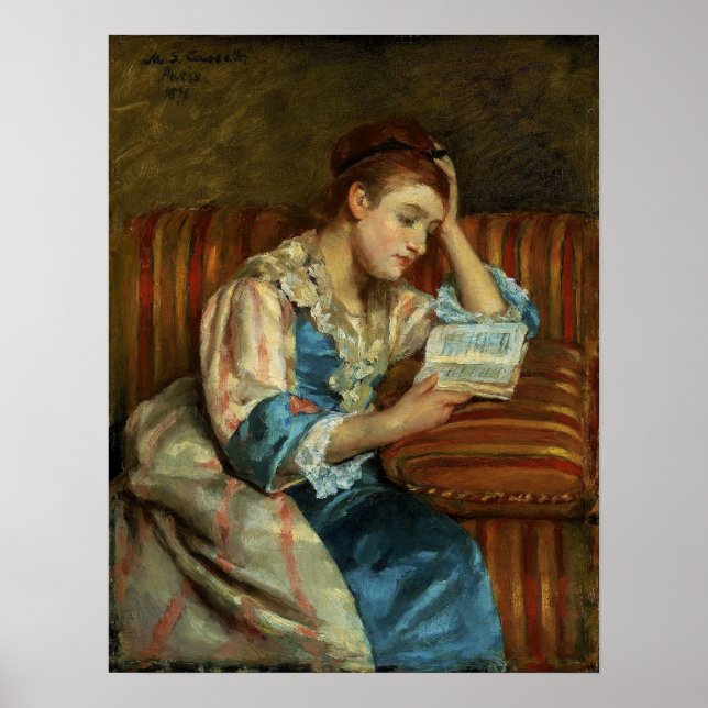 Póster Cassatt - Sra. Duffee Sentada en Sofá Leyendo (Frente)
