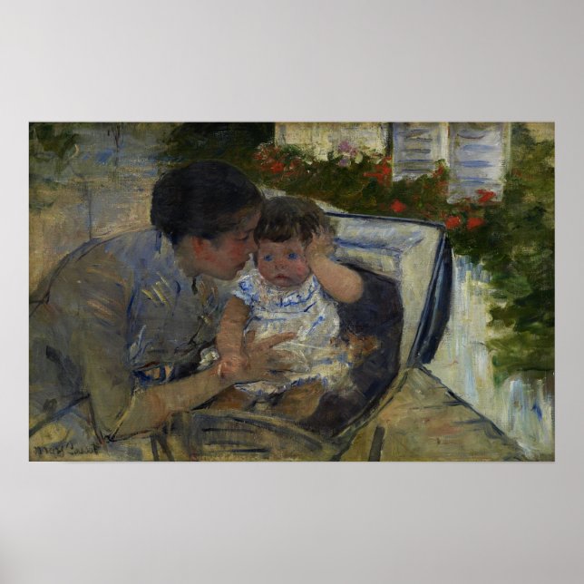 Póster Cassatt - Susan Comforting Baby (Frente)