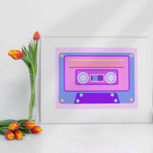 Cassette de audio Vaporwave Aesthetic Lilac 90s