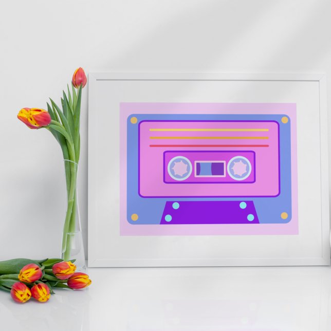 Póster Cassette de audio Vaporwave Aesthetic Lilac 90s (Subido por el creador)
