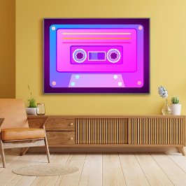 Póster Cassette de audio Vaporwave Dark Purple Y2k 90s