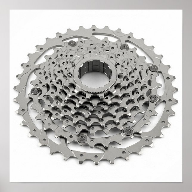 Póster Cassette de engranaje de bicicleta limpia (Frente)