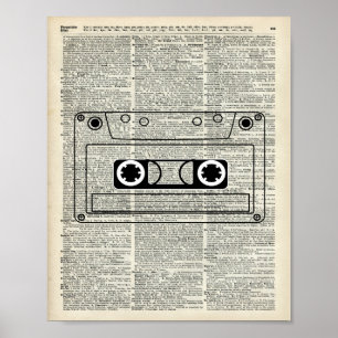 Póster Cassette de música de época