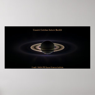 Póster Cassini captura Saturn retroiluminado
