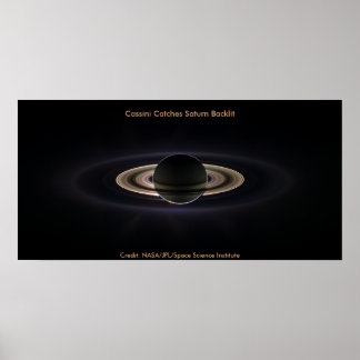 Póster Cassini captura Saturn retroiluminado