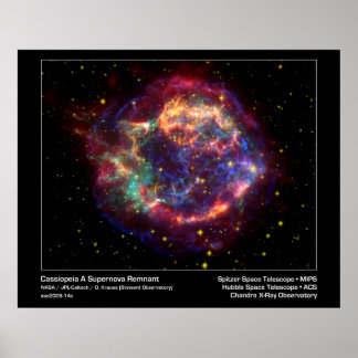 Póster Cassiopeia A Supernova Remnant-Spitzer Telescope