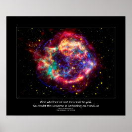 Póster Cassiopeia, formas lechosas de supernova más joven