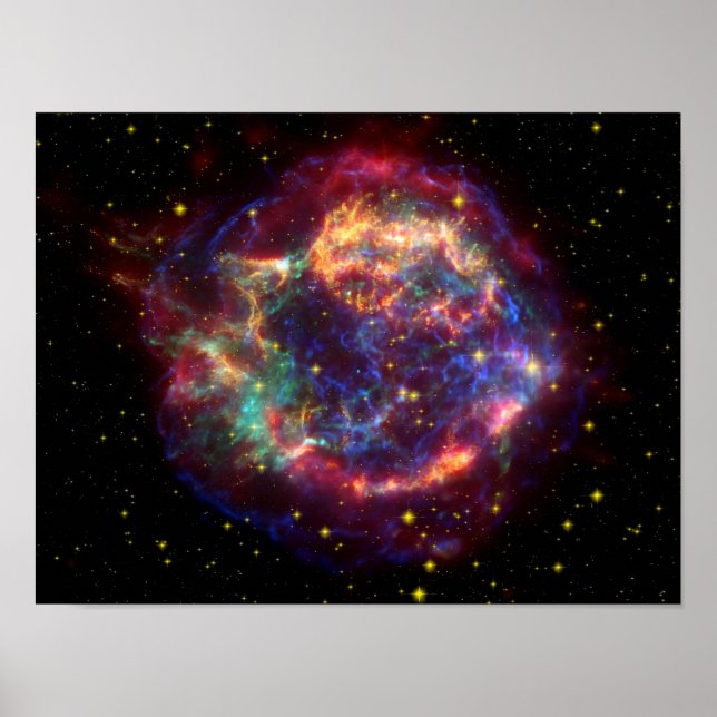Póster Cassiopeia Galaxy Resto de Supernova (Frente)