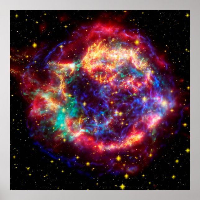 Póster Cassiopeias Supernova Bubble - belleza en el espac (Frente)