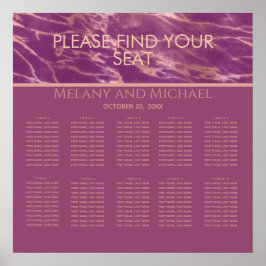 Póster Cassis rosa de mármol dorado romántico elegante