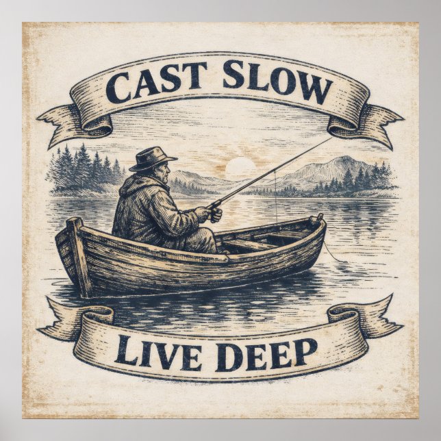 Póster Cast Slow, Live Deep (Frente)