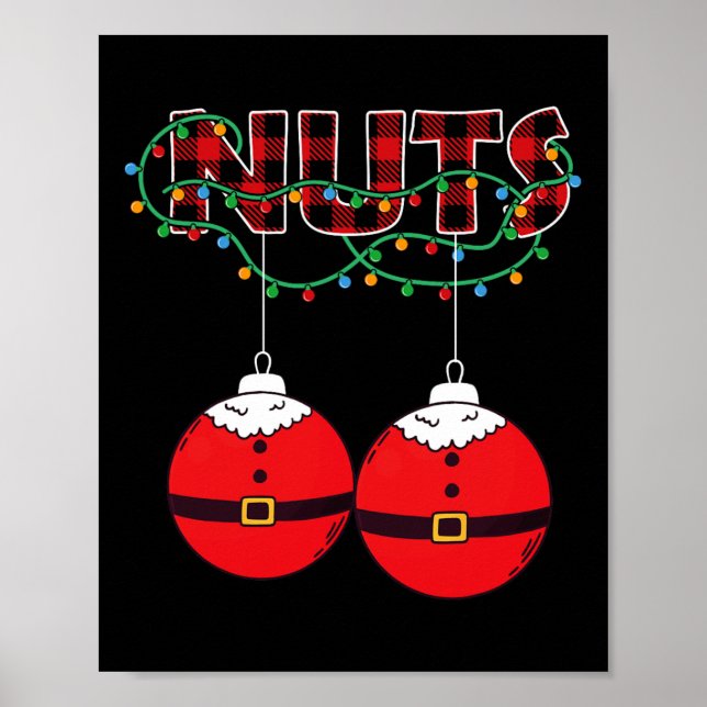 Póster Castañas Nueces De Navidad Coincidentes Navidad  (Frente)