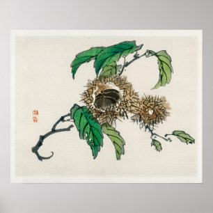 Póster Castaño de Kōno Bairei (1844-1895)