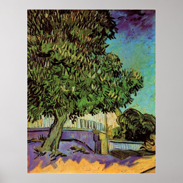 Póster Castaño en flor de Vincent van Gogh (Frente)