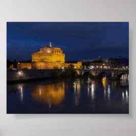 Póster Castel Sant Angelo de noche