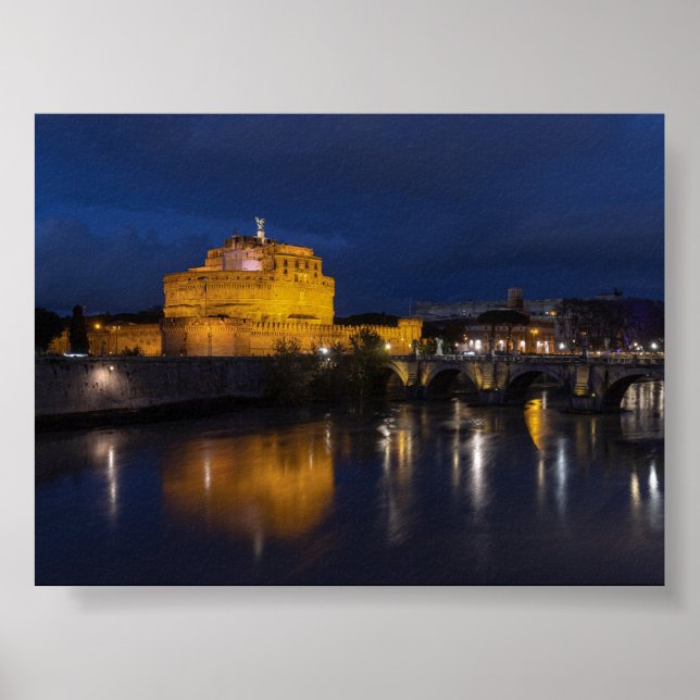 Póster Castel Sant Angelo de noche (Frente)