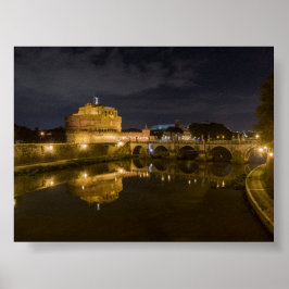 Póster Castel Sant Angelo de noche