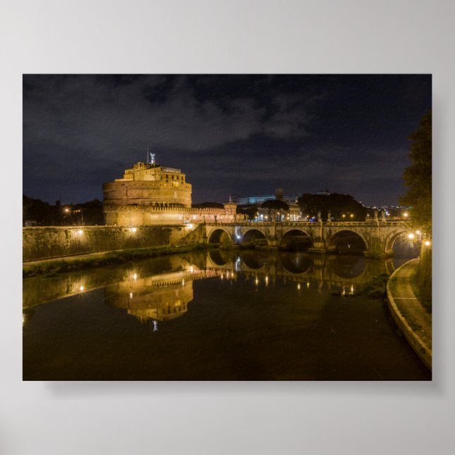 Póster Castel Sant Angelo de noche (Frente)