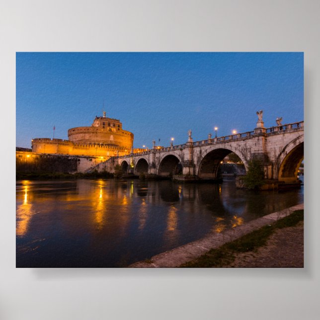 Póster Castel Sant Angelo de noche (Frente)