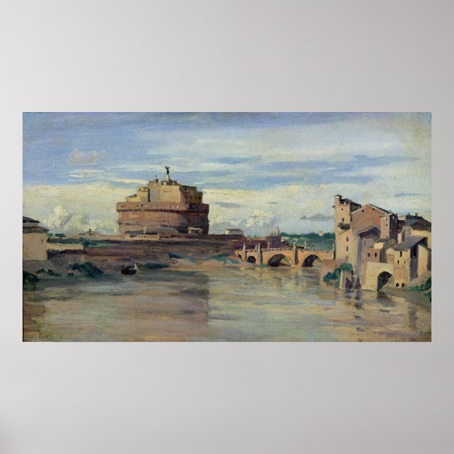 Póster Castel Sant' Angelo y el río Tíber, Roma (Frente)