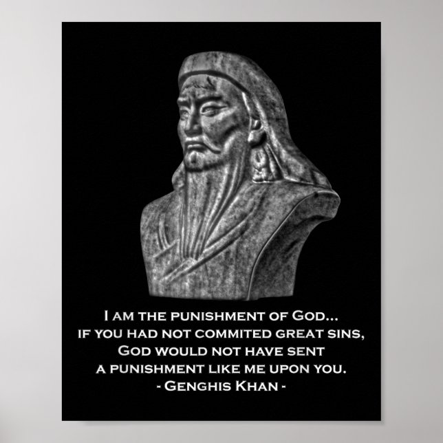 Póster Castigo De Dios - Cita De Genghis Khan (Frente)
