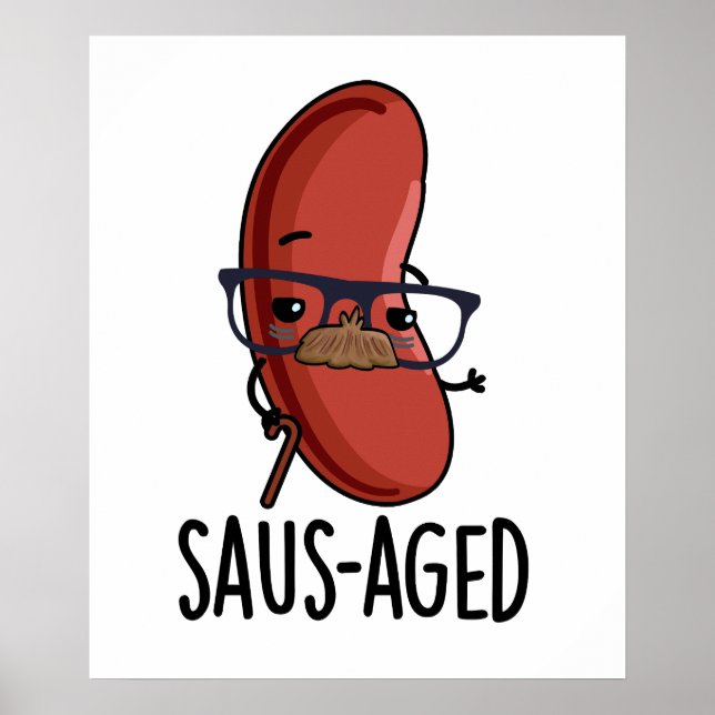 Póster Castigos de salchicha antigua y graciosa (Frente)