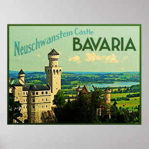 Póster Castillo de Alemania Neuschwanstein de Baviera