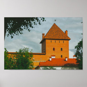 Póster Castillo de arquitectura de Bielorrusia Lida