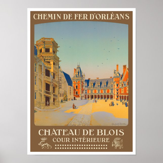 Póster Castillo de Blois Viaje de Francia (Frente)