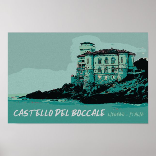 Póster Castillo de Boccale, monumento costero de la Tosca (Frente)