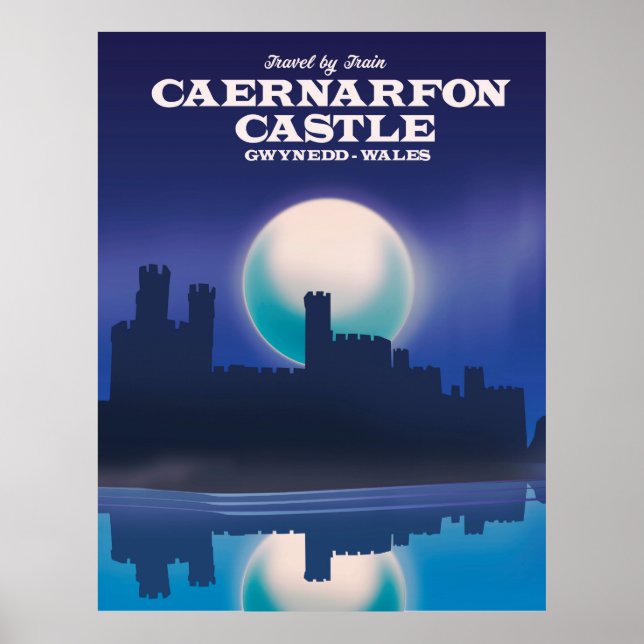 Póster Castillo de Caernarfon, afiche de viaje de Gwynedd (Frente)