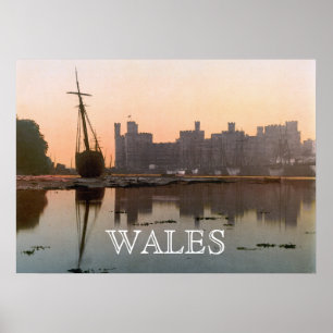 Póster Castillo de Caernarfon en Gales (1900)