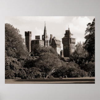Póster Castillo de Cardiff II - Sepia