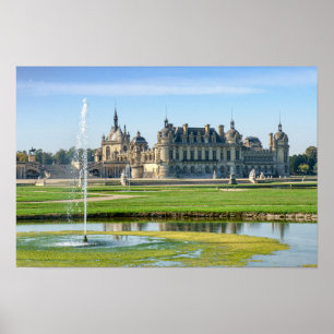 Póster Castillo de Chantilly y Jardín Le Notre - Francia
