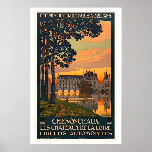 Póster Castillo de Chenonceau Castillos del Valle del Loi (Frente)