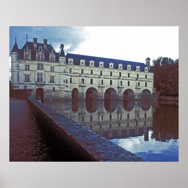 Póster Castillo de Chenonceau y Moat (Frente)