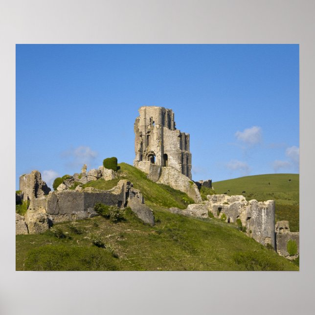 Póster Castillo de Corfe, Corfe, Dorset, Inglaterra (Frente)