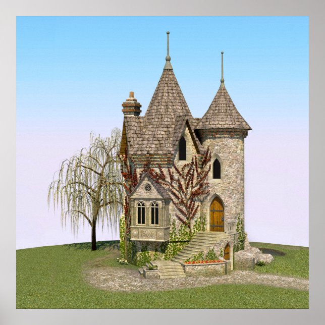 Póster Castillo de Cuento de Hadas Regalo Perfecto de Cum (Frente)