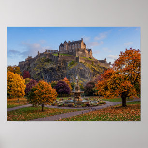 Póster Castillo de Edimburgo en otoño dorado