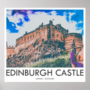 Póster Castillo de Edimburgo, Lothian, Escocia