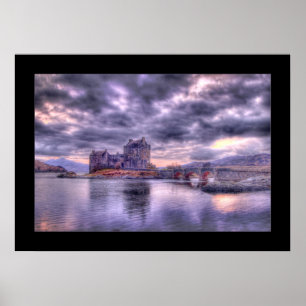 Póster Castillo de Eilean Donan en la puesta del sol