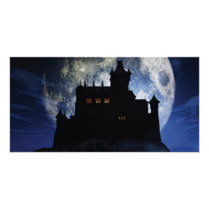Póster Castillo de fantasía durante la noche