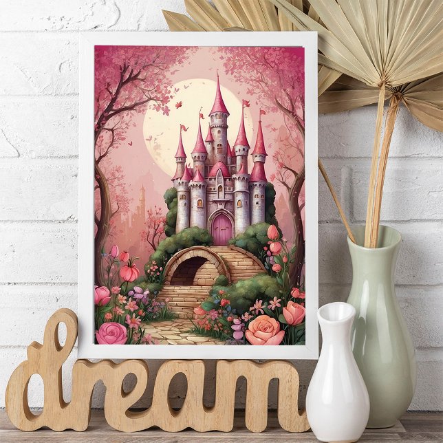 Póster Castillo de fantasía mágica aguda rosa (Subido por el creador)