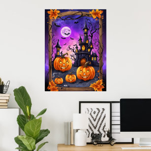 Póster Castillo de Halloween encantado