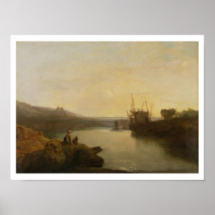 Póster Castillo de Harlech, del transbordador de Twgwyn,